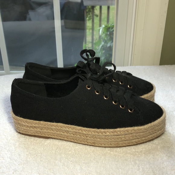 NEW! Bonnibel Black Canvas W / Jute espadrilles - Picture 6 of 7